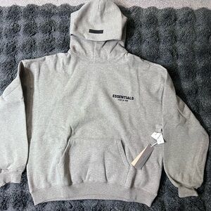 Essentials Heather Gray Men's Hoodie
